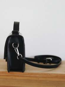 peach tree 1pc Unisex Square Crossbody Bag, Shoulder Bag, Small Square Bag, Flip-Cover Waterproof PU Business Wallet, Suitable For Business Travel, Storing Toiletries, Tools, Large Capacity, Convenient Storage, Portable, Black Handbag, Briefcase, Office Supplies, Retro Gift, Gift For Men, Husband, Father, Valentine's Day Gift Valentine'S Day Phone Bag - Multicolor - View 11