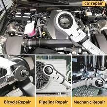 Gift For Husband/Father, 5-In-1 Ratchet Wrench Set, 180° Swivel Head, Multi-Function, Industrial Grade, Metric, Auto Repair, Maintenance Manual Tool - Multicolor - View 3