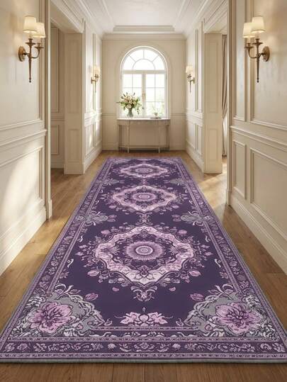 1pc Washable Purple Pattern Velvet Rug, Decorative Carpet, Bedroom Decor, Small Rug, Carpet, Home Decor, Living Room Rug, Living Room Small Rug, Bedroom Rug, Living Room Home Decor, Outdoor Rug, Washable Rug, Very Cute, Machine Washable, Foldable, Easy To Clean , Personalized Home, Fashionable Home Decor, Holiday Decor, New Platform Item, Holiday, Personalized Home, Fashionable Home Decor, Small Rug