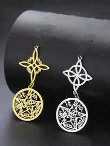 AMAXER 1pc Stainless Steel Witch Star Pendant, Suitable For DIY Jewelry Making, Bracelets, Necklaces, Keychains - Retro Series - View 2