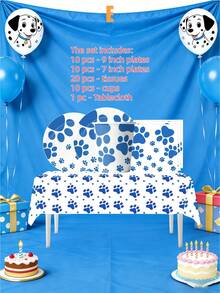 狗狗主题派对套装、一次性餐具套装、餐桌装饰、生日装饰、野餐用具、场景装饰、派对氛围道具、节日用品、派对装饰布置用品、派对小礼物 - 彩色 - 查看 7