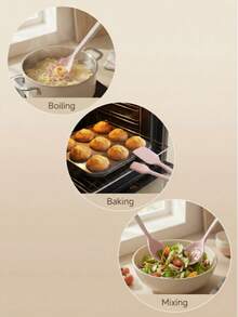 7件/6件套高品质粉色硅胶厨具套装，包含锅铲、汤勺、滤网和刷子。采用无异味硅胶材质，配有舒适的粉白渐变手柄。耐刮擦、不粘、耐热，适用于各种烹饪场景。必备厨房用具套装。 - 彩色 - 查看 6