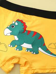 5pcs/Sets Boys Knitted Cute Animal Dinosaur Print Boxer Shorts, Comfortable Skin-Friendly Fabric, All Season Wear, Selected For Boys - Multicolor - View 4