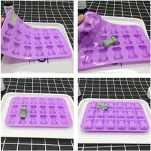 Jumbo Puppy 6 Cavity And Bone Molds, Non - Stick Silicone Dog Treats Molds, Silicone Mold Chocolate, Candy, Cube, Dog Treats Set Of 4PCS - 粉紅色,紫色,紅色 - 查看 2