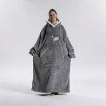 Adult Thickened Wool Hooded Blanket Sweatshirt - Autumn/Winter Thick Style, Large Pocket, Loose & Comfortable, Warm For Winter, Flannel Warm Design, Essential Warm Item For Autumn/Winter, Warm Winter Home Decor, Soft Touch - Multicolor - View 17