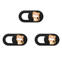3 Peças Capa Deslizante para Câmera com Estampa de Planta, Gato e Panda para Laptop, Notebook, iPad, iMac Pro, Air, PC, Smartphone, Tablet, Acessórios Fofos de Proteção de Privacidade, À Prova d'Água e à Prova de Choque - Multicolorido - Visão 7
