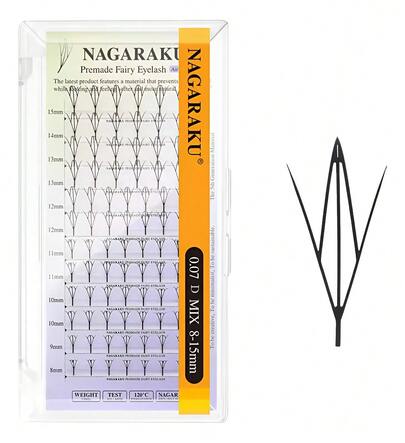 TendenciaNagaraku Espigas Prearmada Pestañas de Hada 0.07 D Mix 8 A 15mm Calidad Premium