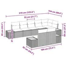 vidaXL Garden Sofa Set With Cushion 8 Pcs Multiple Colors Poly Rattan