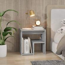 Comodino vidaXL Sonoma, grigio, 40x30x40 cm, in legno composito. - nero - Visualizzare 6