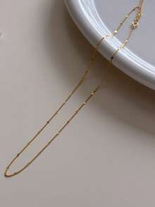S925 Silver Plated Gold Minimalist Necklace, Shimmering Luxurious Layering Clavicle Chain, Comes With Elegant Gift Box