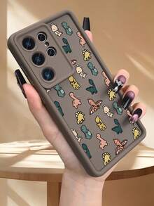 1pc Cute Dinosaur Pattern Phone Case Dopamine Aesthetic Kawaii Style For Birthday Graduation Gift Women Daily Use Compatible With Samsung Galaxy S26Ultra S26Plus S26 S25 S24FE S24 S23 S22 S21FE S21Ultra Plus Note20 Note20Ultra A13 A14 A15 A16 A17 A33 A34 A35 A36 A52 A53 A54 Case - 咖啡棕 - 查看 2