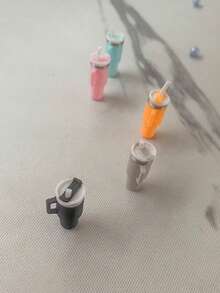 3/5/10个装迷你仿真吸管杯，DIY迷你餐具模型，青少年创意收藏玩具，家居装饰摆件，带可打开杯盖，生日/毕业礼物 - 杯子款 - 查看 7