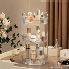 Organizador de maquillaje giratorio de 360 grados y tocador, unidad de almacenamiento de 1/2/3 niveles, caja de almacenamiento de gran capacidad para maquillaje, cuidado de la piel y perfumes, adecuada para tocador, baño y Lazy Susan, decoración de sala de maquillaje - Multicolor - Ver 6