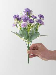 1支人造绣球花、丝绸康乃馨花束、人造菊花球，适合春季装饰、婚礼花瓶、家居餐厅卧室装饰、节日生日派对用品、户外花园装饰、情人节礼物 - 紫色 - 查看 6