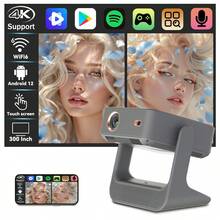 2026旗舰智能双屏投影仪：原生1080P，图像质量清晰，300英寸巨幕，沉浸式观看体验，自动对焦和梯形校正，无需手动操作，触摸屏+WiFi6，操作流畅，Android 12系统，可自由安装应用程序，适用于客厅、卧室、派对等场合，简约而不失精致。 - 查看 4