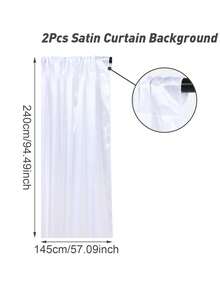 Bộ 1/2 rèm cửa sổ bằng vải satin mờ, rèm cửa satin trắng có lỗ thoáng khí, rèm ban công, rèm nhẹ cho phòng khách, phòng ăn, văn phòng, nhà bếp, phòng tắm, trang trí nhà cửa, trang trí phòng. - trắng - Xem 15