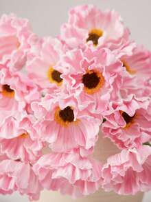 MEHELANY 4/1pc Pink Artificial Poppy Flower, Real Touch PU Material Poppy Flower Stem For Outdoor Wedding Party Office Home Decoration DIY Bouquet, Spring And Summer Bulk Fake Flower Centerpiece, Bridal Shower Decoration Arrangement - Pink - View 5