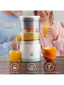 Exprimidor EléCtrico InaláMbrico, Recargable, MáQuina Exprimidora De CíTricos Con Carga USB, PortáTil Exprimidor Manual Con Cable De Carga, Extractor De Frutas PortáTil Con USB, MáQuina InaláMbrica De Jugo De CíTricos, Exprimidor EléCtrico De CíTricos, Prensa PortáTil Para Naranja, LimóN Y Pomelo, De Un Solo BotóN, FáCil De Usar Y Limpiar, Para Uso DoméStico, Dormitorio, Viaje Y Exterior, Adecuado Para Naranjas, Limones, Pomelos Y Otras Frutas - Blanco - Ver 8