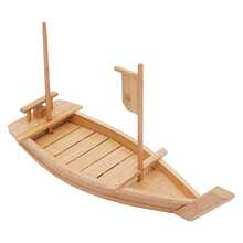 kangten 28/31.5 Inch Sushi Plate, Large Size Sushi Tray Serving Boat Plate For Business Or Personal Parties, Buffets, Holiday Events. (28 Inch) A Nice Gift Elegant Bamboo Sushi Boat Serving Tray With Dry Ice Smoke Effect, 13x7.9in, Reusable & Easy To Clean, Perfect For Restaurants & Home Use - 27,6" x 9,4" x 6,8" - Xem 4