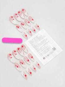 Valentinstag Film A /24 Stücke Aufklebe-Nägel Mandel/Liebe Muster Französisch Nail Art Stücke Erhöhen Ihre Eleganz/Kommt mit Gelee-Kleber und Schleifstreifen Geeignet für Aggregation, wiederverwendbar für täglichen Gebrauch Nagelbedarf - Verschiedenfarbig - Übersicht 3