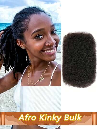 Afro Kinkys Bulk Human Hair For Braiding 30g Afro Kinky Curly Human Bulk For Twist Braids For Mini Twists Or Micro Locs Extension Soft Cuban Kinky Twist Braiding Hair