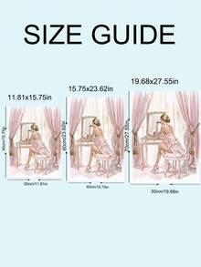 1幅复古魅力梳妆台印花墙画，优雅女士化妆镜装饰，时尚女性美妆挂饰，水彩巴黎埃菲尔铁塔素描，春日花卉艺术印花，独特女性墙面装饰，适用于卧室、客厅、厨房、办公室，是送给朋友的理想礼物，墙面装饰，墙面艺术，家居装饰，房间装饰，帆布墙画，海报，带框墙画，多种画框可选 - 彩色 - 查看 10