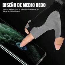 Guantes Deportivos Mujer y Hombre, Guantes de Fitness y Ciclismo, Alfombrilla Antideslizante de Silicona para Medio Dedo, Guantes de Gimnasia para Hombres y Mujeres - G + Negro ordinario - Ver 6