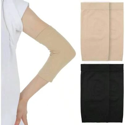 2 Pairs Forearm Tattoo Cover Compression Sleeves Tattoo Covers Hand Cover Sleeve Band Concealer Support Arm Sleeves Women Men Black, 8 X 3.9 Inch