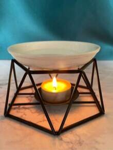 1pc Geometric Design Candle Holder,Room Decor,Gifts Birthday Graduation - Black - View 12