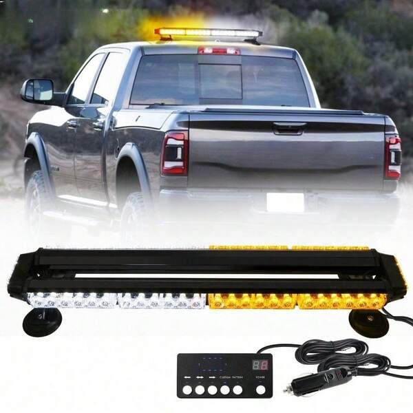 LED Emergency Strobe Light Bar Rooftop Beacon Double Side Flash Warning Hazard