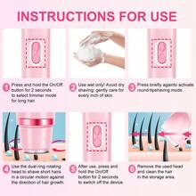 2025 Womens Shaver Dual-Head Bikini Trimmer For Women 2-In-1 Women's Body Shaver USB Charge Waterproof Painless Electric Razors For Silk Skin (Pink/Purple/Black/Blue) - Hồng - Xem 3