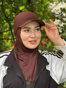 1件套速戴棒球帽，纯色经典围巾，百搭阿拉伯时尚休闲颈套+棒球帽，颈套+遮阳头巾时尚简约组合套装，可自由搭配 - headband - 查看 11