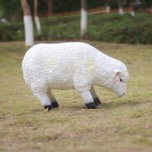 1pc White Resin Standing/Grazing Sheep Statue, Delicate Aries Zodiac Figurine, Realistic Sheep Sculpture, Intimate Sheep Decor, Can Be Placed In Garden Or Yard, Ideal Decoration For Eid Al-Adha, Perfect Gift For Graduation - Multicolor - View 10