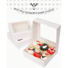 Cajas automáticas para panadería, Cajas para pastelería con ventana - Negro - Ver 4