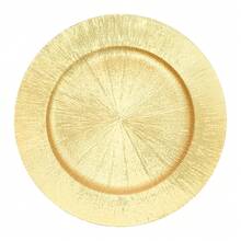 LOYALHEARTDY-BTG Antique Charger Plates Set, 50 Pcs 13in Plastic Embossed Dinner Plate, Round Charger Serving Plate Elegant Floral Plates For Dinner Wedding Party Event Table Setting Decoration - 金幣-50個 - 查看 1