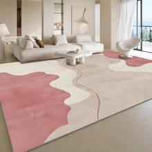 1pc Modern Chic Style Beige Wavy Pattern Rug. Velvet Fabric Weighs Approx. 850g, Thickness Approx. 0.6cm. Durable, Anti-Slip, Easy To Clean Rug. Available In Multiple Sizes. Suitable For Kitchen, Living Room, Dining Room, Bedroom, Balcony, Bathroom, Study And More. An Ideal Choice For Home Decor. - Multicolor - View 2