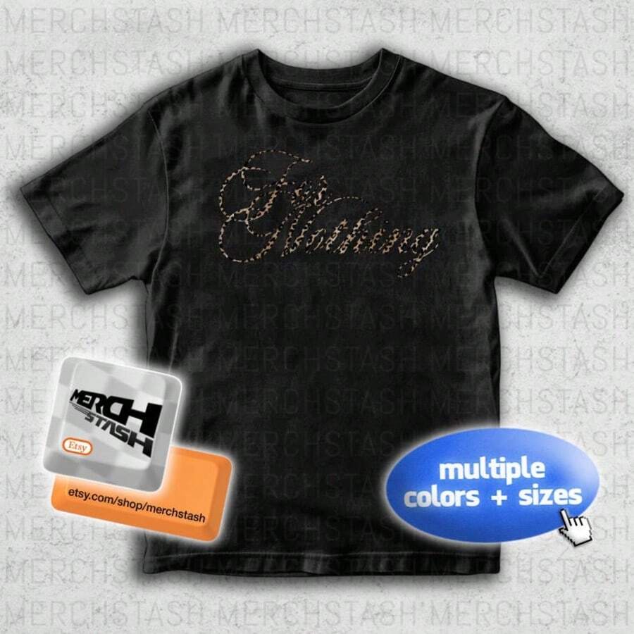 Nine Vicious For Nothing Leopard T-Shirt Tee Merch _ Y2K Studio Addict Fakemink Cheromani Osamason N - Black - View 1