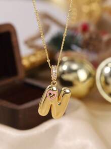 1pc Stylish And Simple Women's Necklace With 26 Letter Pendant (A-Z Capital Letters). Suitable For Everyday Wear, Unisex, And As A Gift For Friends. - Multicolor - View 30