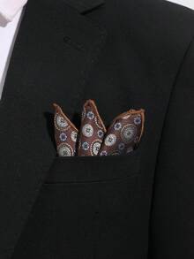 1件时尚复古百搭男士精致腰果/格子/花卉图案口袋巾/手帕，休闲配饰，适合搭配领带、参加派对、旅行