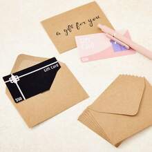Mini Kraft Paper Envelopes, Brown Kraft Paper Envelopes Suitable For Gift Cards And Business Cards [4.1 Inches X 2.8 Inches] - Cowhide - View 4