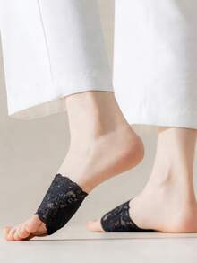 1 Pair Lace Half Socks, Anti-Friction Front Foot Pads, Comfortable, Breathable, Non-Slip, Ultra-Thin, Suitable For Women's And Men's High Heels, Casual Shoes, Sports Shoes, Daily Wear - Multicolor - View 7