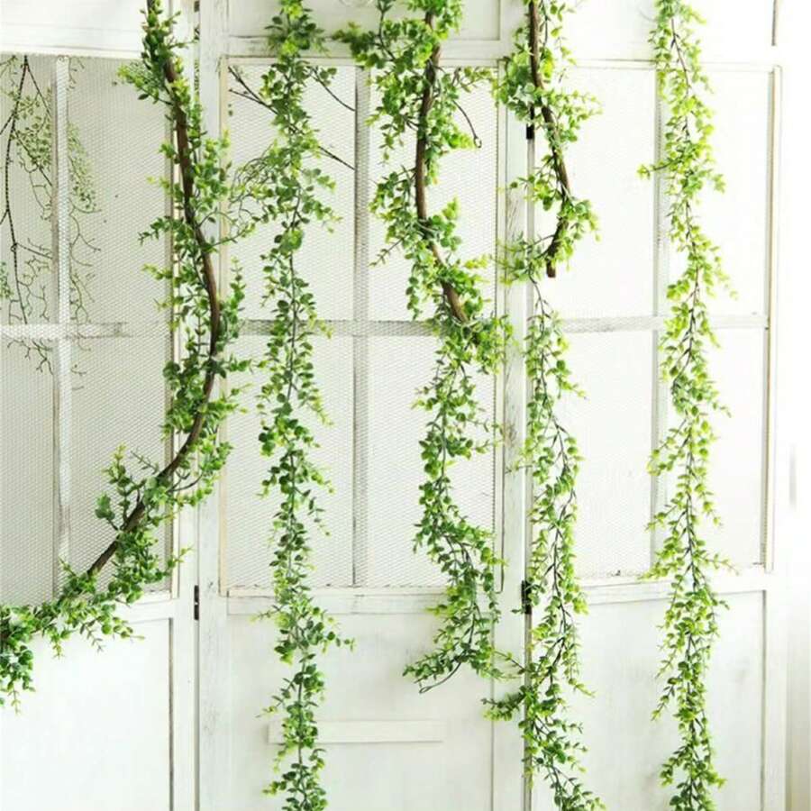 2/4 chiếc, vòng hoa bạch đàn nhân tạo dài 70 inch/5.9 ft kết hợp với hoa baby's breath, vòng hoa baby's breath giả màu xanh lá cây, thích hợp trang trí lễ Phục sinh, Ngày của Mẹ, trang trí phòng ngủ, trang trí tiệc cưới, trang trí bàn tiệc, trang trí rèm cửa, trang trí phòng tắm, trang trí nhà cửa. - màu xanh lá - Xem 1