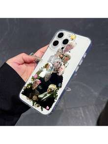 UE (DE et ES) Coque de téléphone série Warner Bros., style collage de vacances, compatible avec divers modèles dont 17, 16, 15, 14, 13, 12, 11 Pro Max, XS, XR, 8, 7 et 6FE, idéal comme cadeau de vacances - Transparent - Voir 3