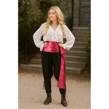 ThePirateDressing Pirate Medieval Renaissance Halloween Costume Large Sash,Red(SatinFabric) - Red(SatinFabric) - View 3