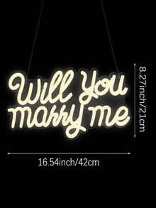 1 Peça Você Quer Se Casar Comigo Sinal de Néon, Luz de Néon LED Multicolorida e Quente para Pendurar na Parede, Sinal de Néon Alimentado por USB para Proposta, Noite de Encontro, Quarto, Festa, Sala de Estar, Decoração da Sala de Jantar - Multicolorido - Visão 14