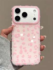 Y2K Luxury Cute Pink Leopard Print Soft Phone Case, Compatible With IPhone 17 Pro Max, 17 Pro, 17, 16 Pro Max, 16 Pro, 16, 16, 15 Pro Max, 15 Pro, 14 Pro Max, 14 Pro, 13, 12 Pro Max, 11, 16, 15, 14 Plus, Smooth Soft Shell, Perfect Gift For Girls - Pink - View 4