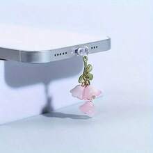 Fashionable & Elegant Floral Dust Plug, Lily Of The Valley Pendant Design, Suitable For Lightning/Type-C/Android, Charging Port Dust Plug To Protect And Beautify Your Smartphone/Tablet/Bluetooth Earphones Gifts For Mother, Family, Friends, Kids, Birthday, Holiday Phone Accessories Phone Charm - Multicolor - View 5