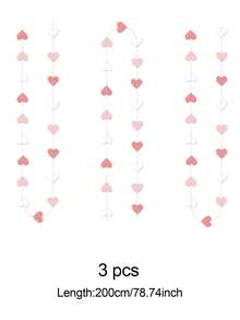 6 piezas Decoraciones de fiesta en color oro rosa, guirnalda con forma de corazón de color rosa claro, serpentinas de papel rosa pálido, adecuado para el Día de San Valentín, despedida de soltera, cumpleaños, aniversario, baby shower, compromiso, boda, suministros para fiestas