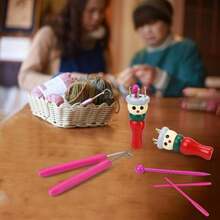 BuleVina 2 Pack French Knitting Doll Crochet Loom Craft Kit Wooden Knit Spool For DIY Making Bracelet Toy - 白色 - 查看 5