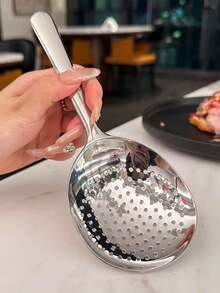 1 Oversized Serving Spoon, Large Soup Spoon, Round Ladle, Suitable For Party/Buffet, Dishwasher , Kitchen Utensil, Household Item, Spoon, Restaurant Spoon, Large Dining Spoon, Pasta Spoon - Multicolor - View 4